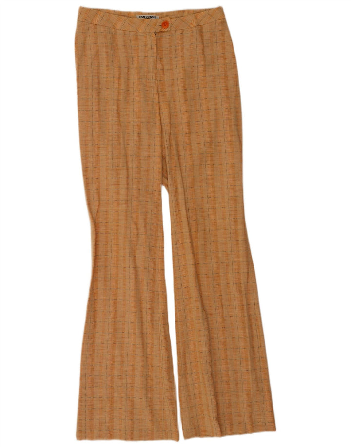 Vintage ženske hlače s bootcut odijelom IT 42 Srednje W28 L34 Narančasti karirani