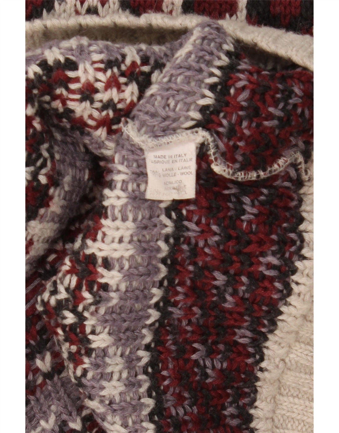 Vintage muški džemper s rol izrezom srednje raznobojne Fair Isle vune