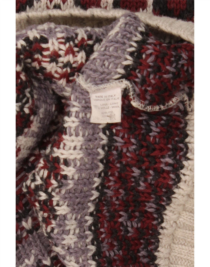 Vintage muški džemper s rol izrezom srednje raznobojne Fair Isle vune