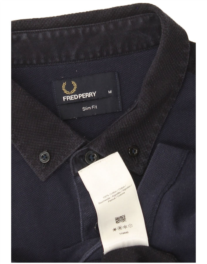 Fred Perry muška uska košulja Srednje tamnoplavi pamuk