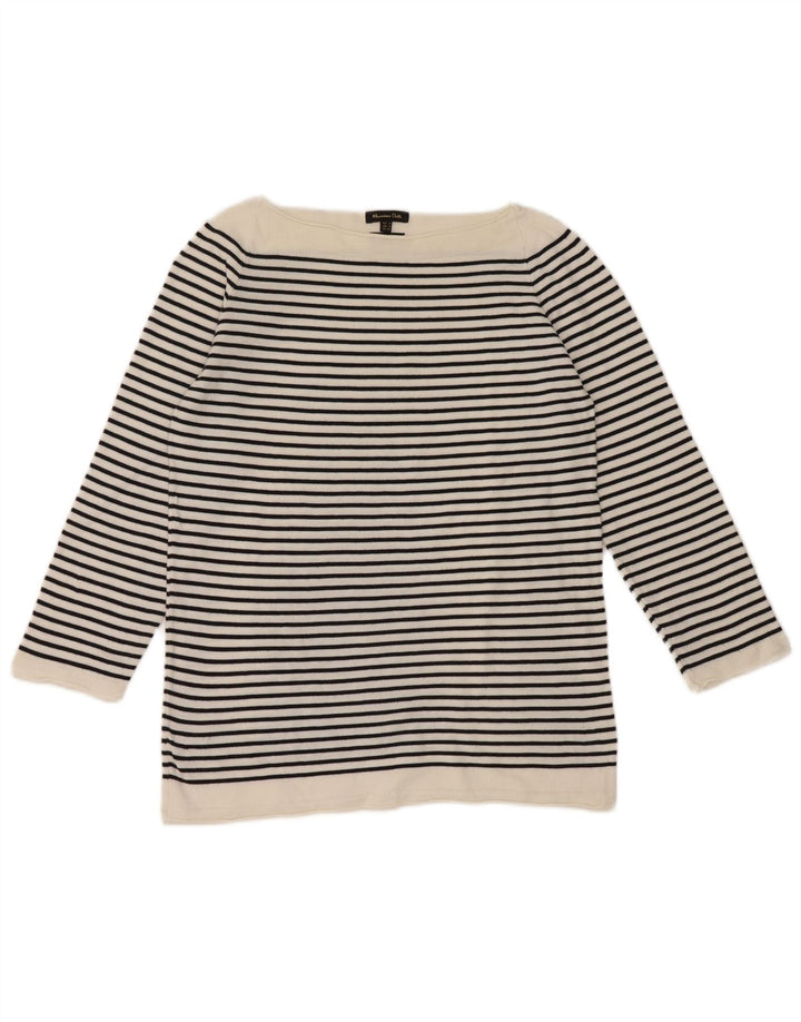 Ženska majica s 3/4 rukavima Massimo Dutti UK 12 Srednje bijele pruge, nautičke
