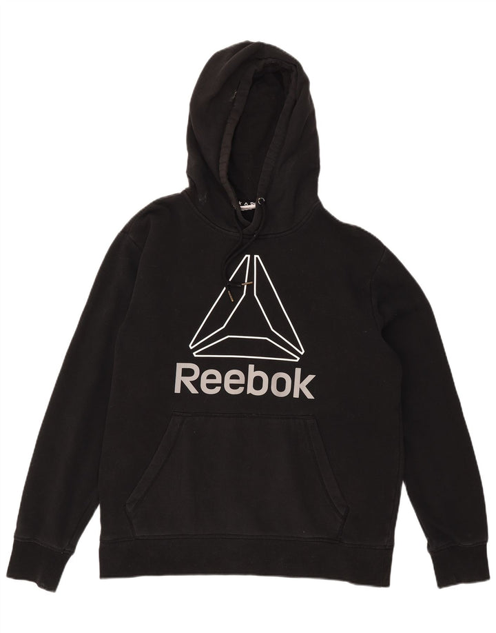 Reebok muška majica s kapuljačom s kapuljačom, velika crna