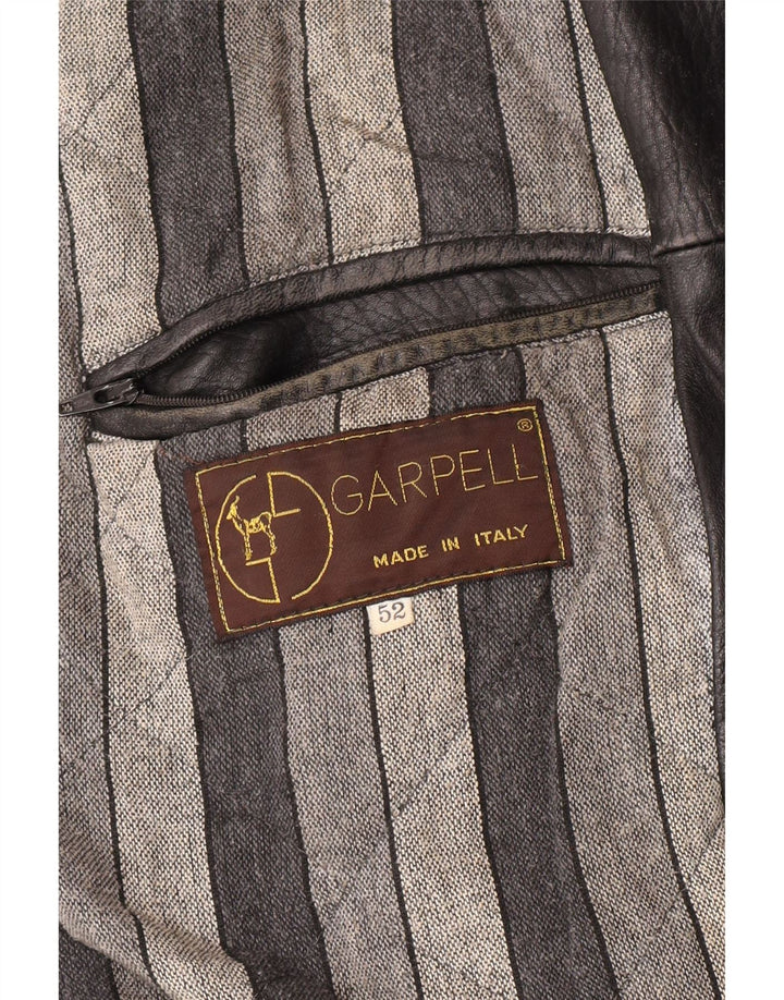 Vintage ženska kožna jakna IT 52 2XL crna koža