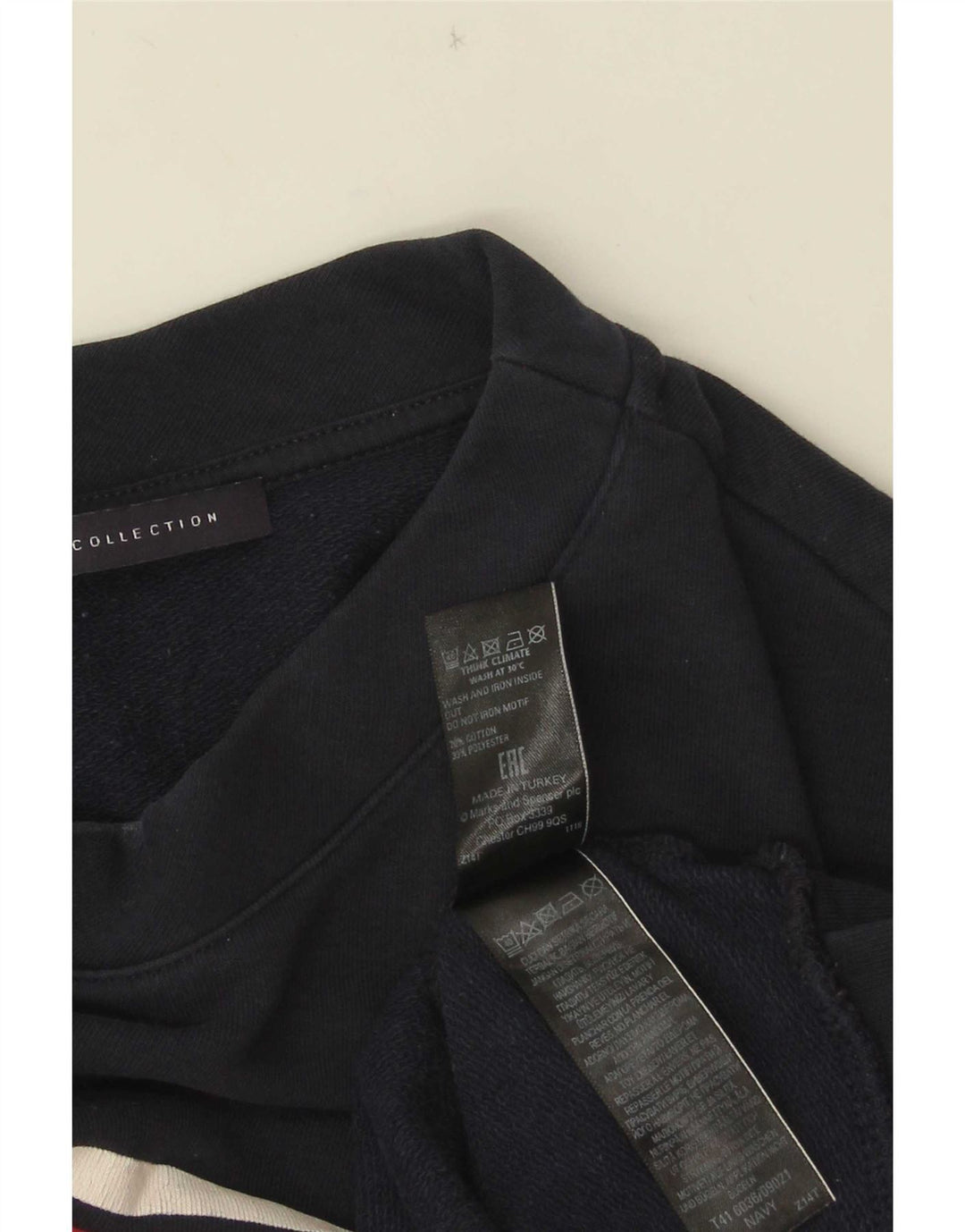 Marks & Spencer Ženski džemper s grafičkim motivima UK 14 srednje tamnoplava