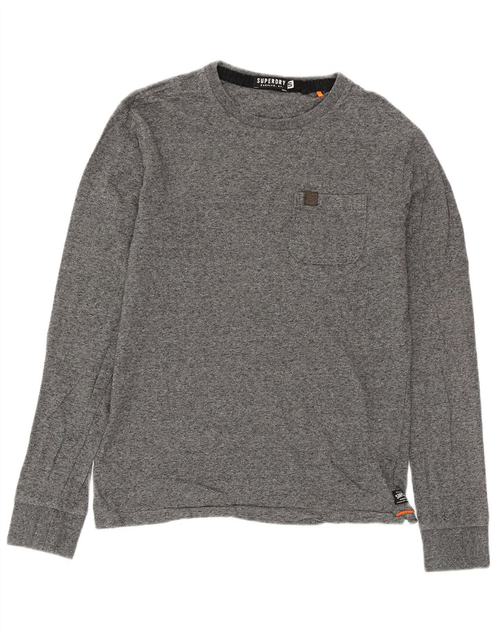SUPERDRY muška majica dugih rukava, mali sivi flekasti pamuk
