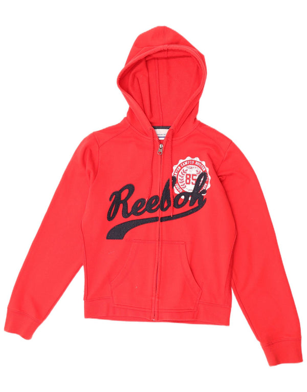 Reebok ženski džemper s kapuljačom s patentnim zatvaračem UK 14 srednje crvene boje od poliestera