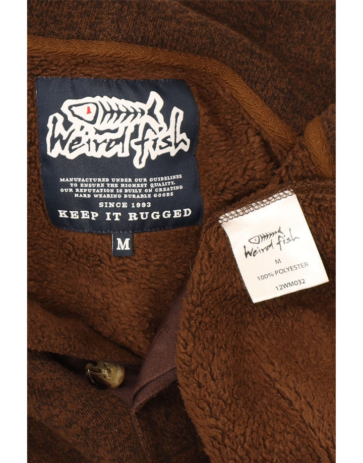 Weird Fish Muški šerpa džemper s kapuljačom Srednje smeđi pjegavi poliester