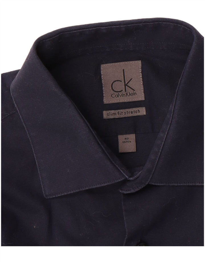 Calvin Klein muška uska košulja veličina 40 15 3/4 srednje tamnoplava