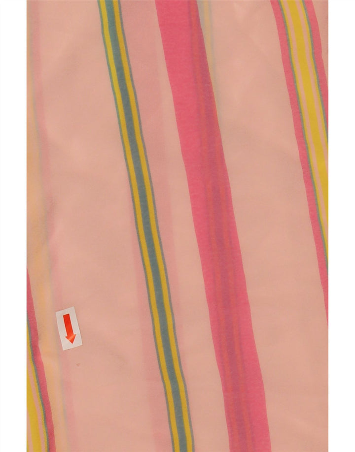 Vintage ženska prozirna haljina s 3/4 rukavima UK 12 srednje ružičasto na pruge