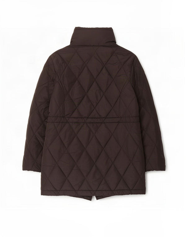 Marks & Spencer Womens Quilted Padded Coat UK 14 Large Black Polyester