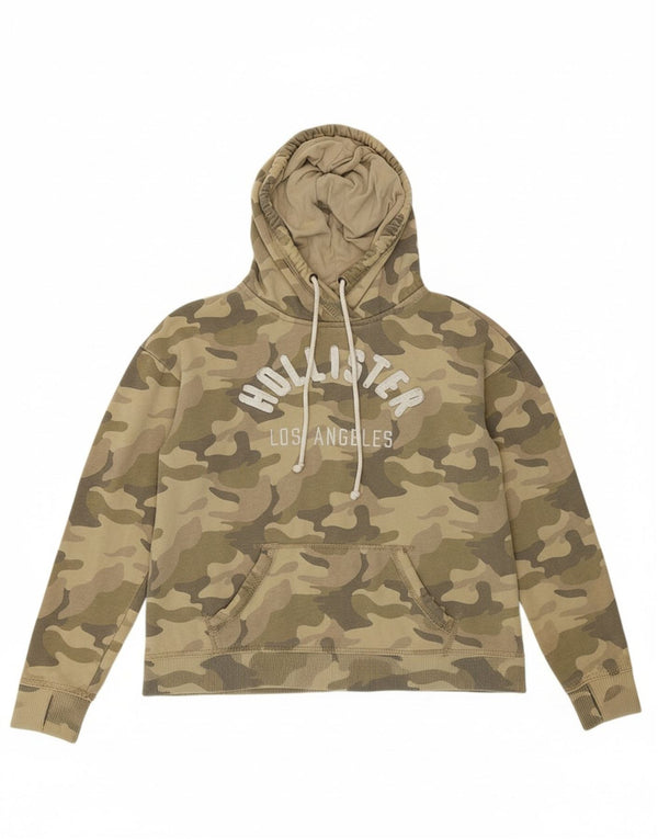 HOLLISTER Womens California Oversized Hoodie Jumper UK 10 Small Beige