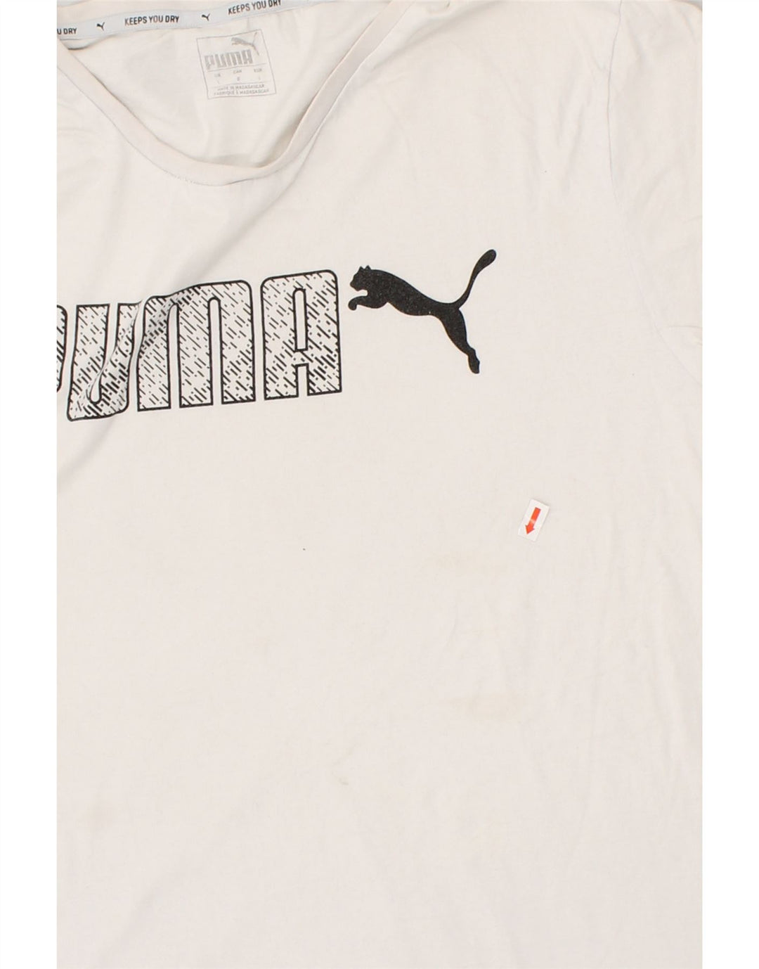 PUMA Mens Graphic T-Shirt Top Large White Cotton | Vintage Puma | Thrift | Second-Hand Puma | Used Clothing | Messina Hembry 