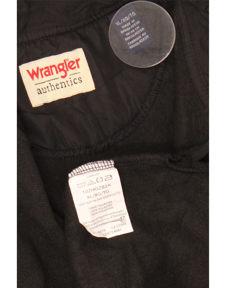 Wrangler muška majica s izrezom s patentnim zatvaračem XL crni poliester