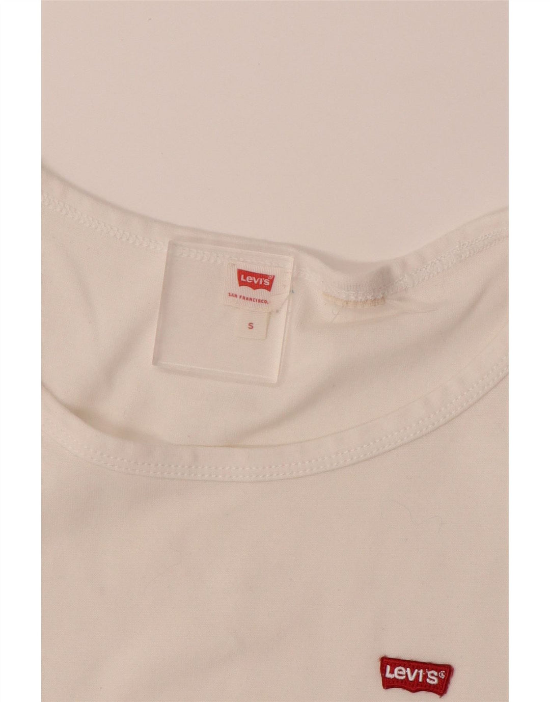 LEVI'S Womens T-Shirt Top UK 10 Small Off White