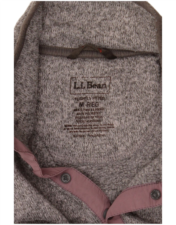 L.L.Bean muški džemper s dugmadima i ovratnikom srednje sivi pjegavi poliester