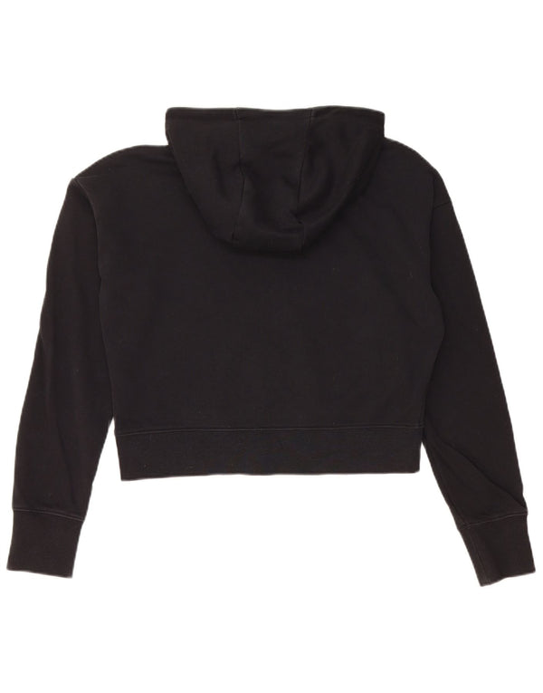 NIKE Girls Crop Graphic Hoodie Džemper 13-14 godina XL crni pamuk