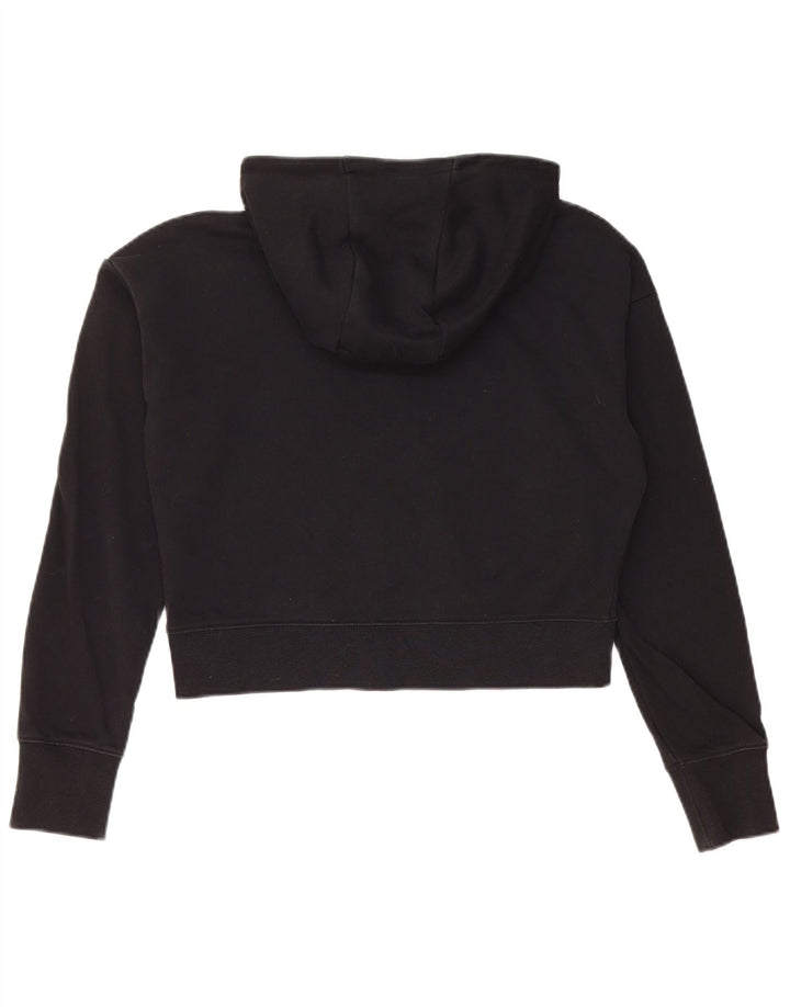 NIKE Girls Crop Graphic Hoodie Džemper 13-14 godina XL crni pamuk