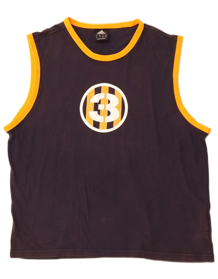 ADIDAS muški grafički prsluk Veliki tamnoplavi pamučni sportski