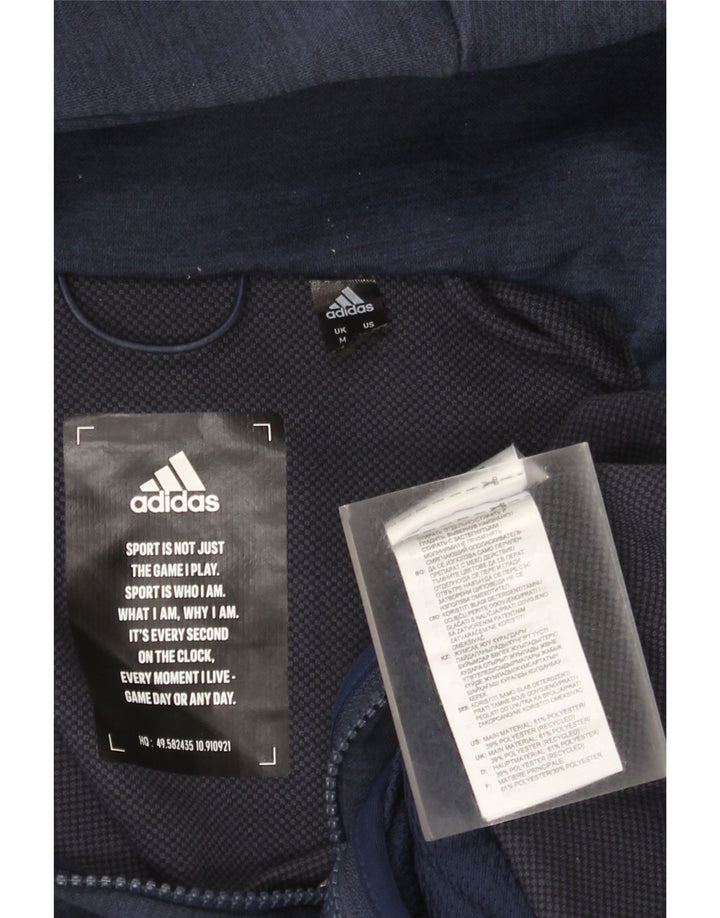 Adidas muški pulover s kapuljačom s patentnim zatvaračem Srednji tamnoplavi poliester