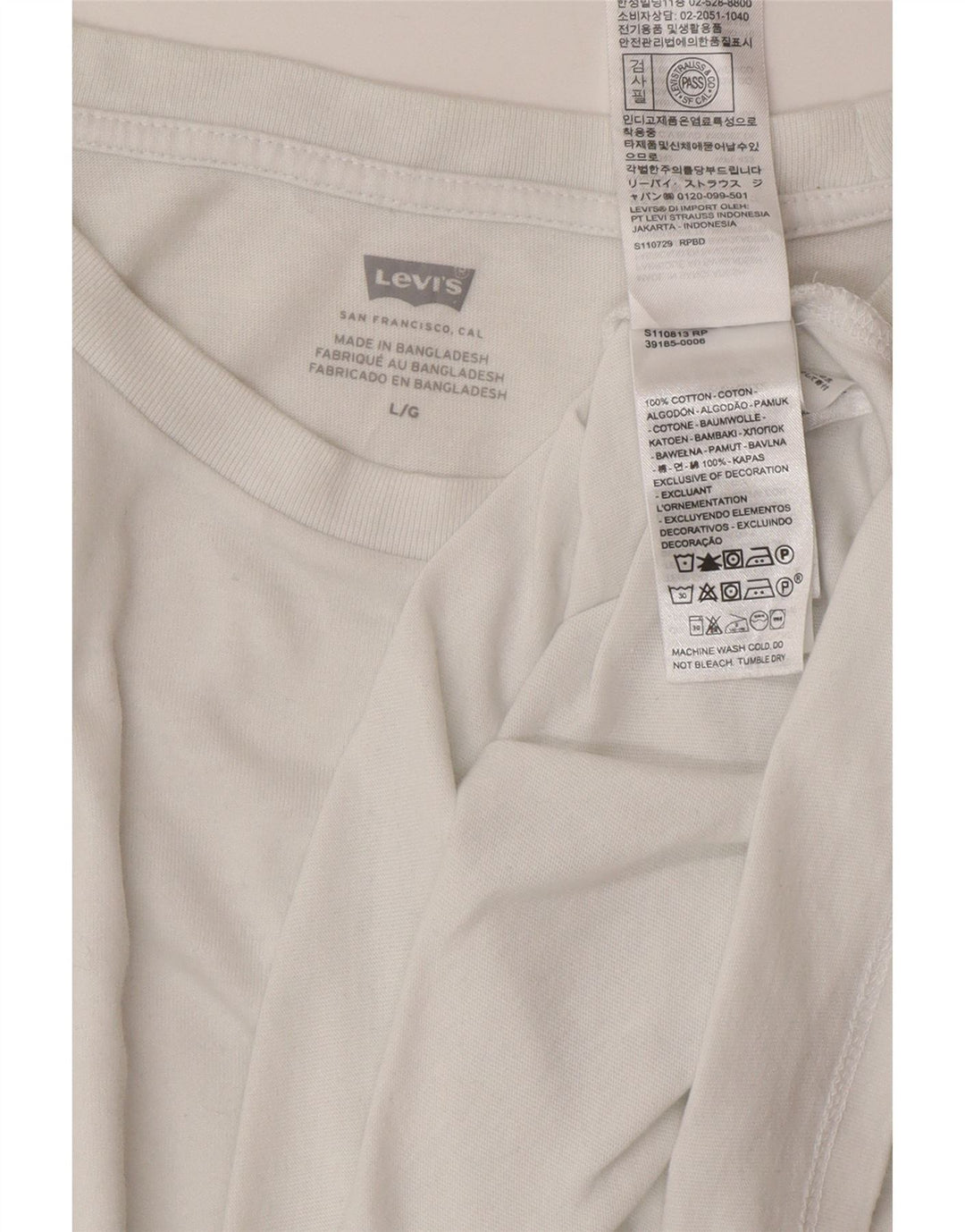 Levi's ženska majica kratkih rukava UK 16 Veliki bijeli pamuk