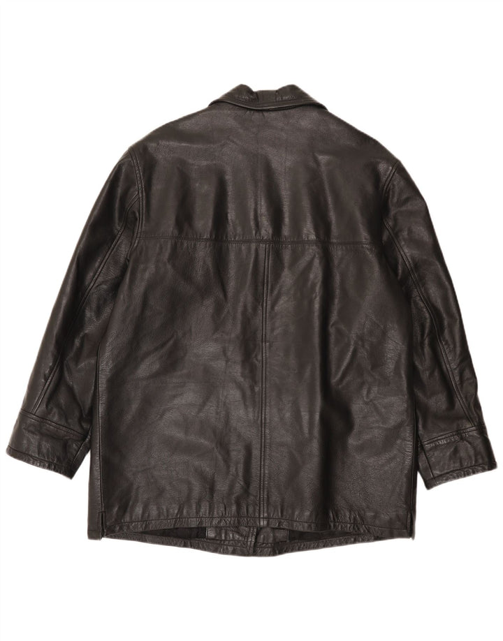 Vintage ženski kožni kaput IT 48 XL crni