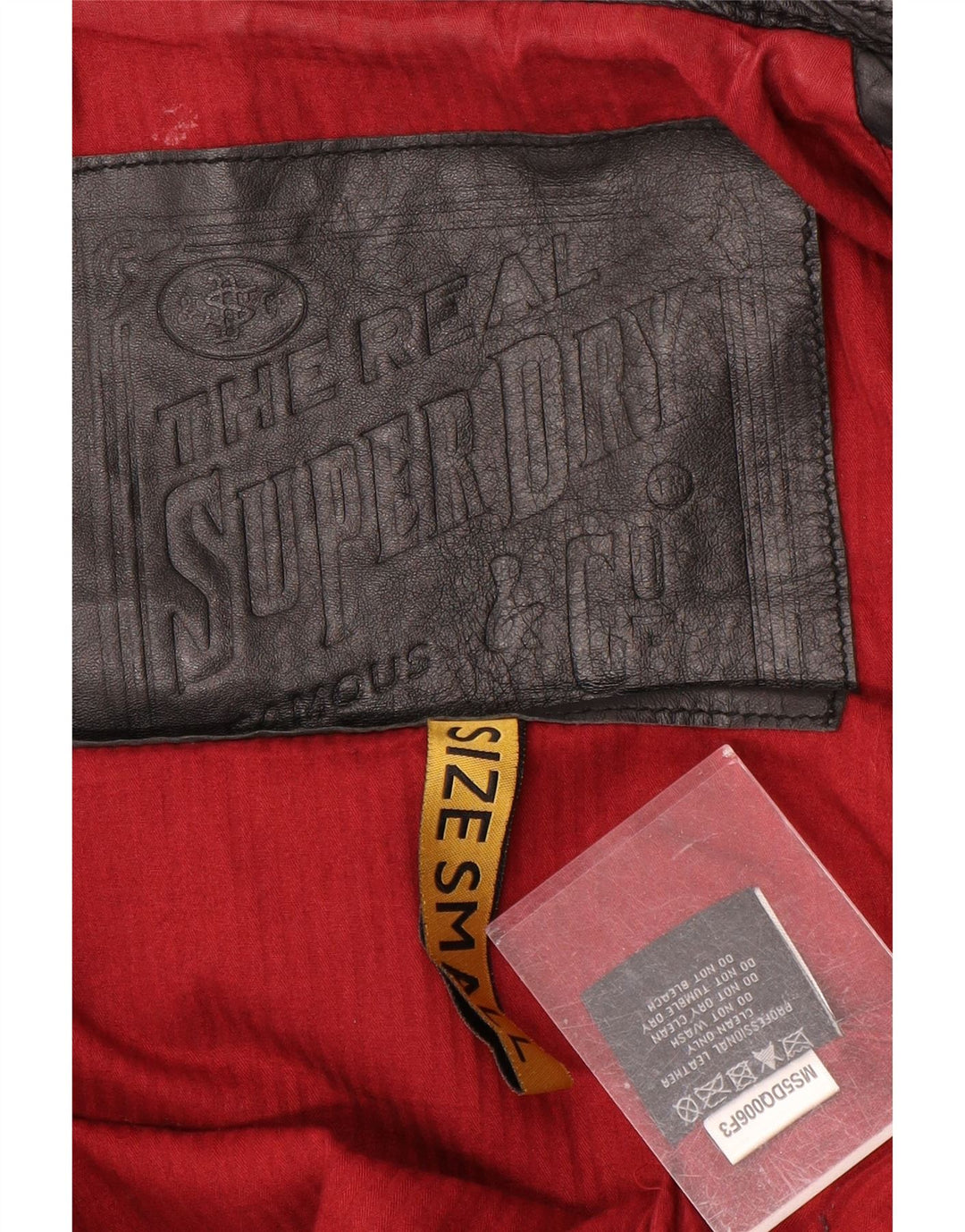 Superdry muška vojna kožna jakna UK 36 Mala crna kožna