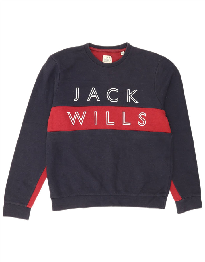 Jack Wills, muški džemper s trenirkom s motivima, velikim tamnoplavim blokovima boja
