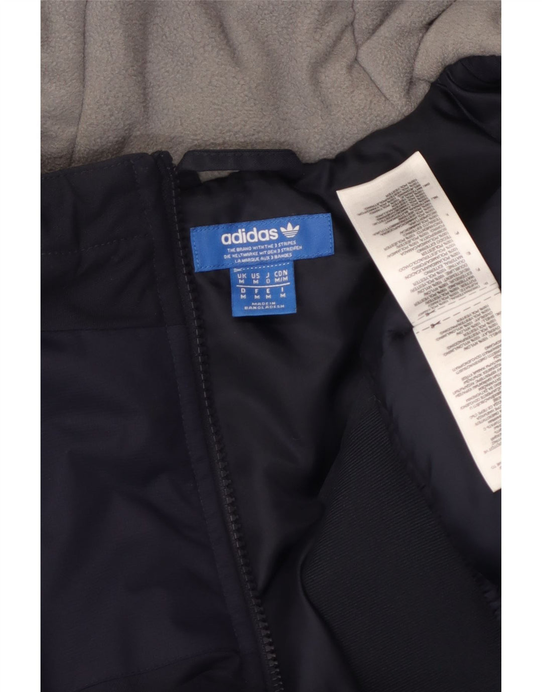 Adidas muška vjetrovka s kapuljačom jakna UK 38 Medium tamnoplavi poliester