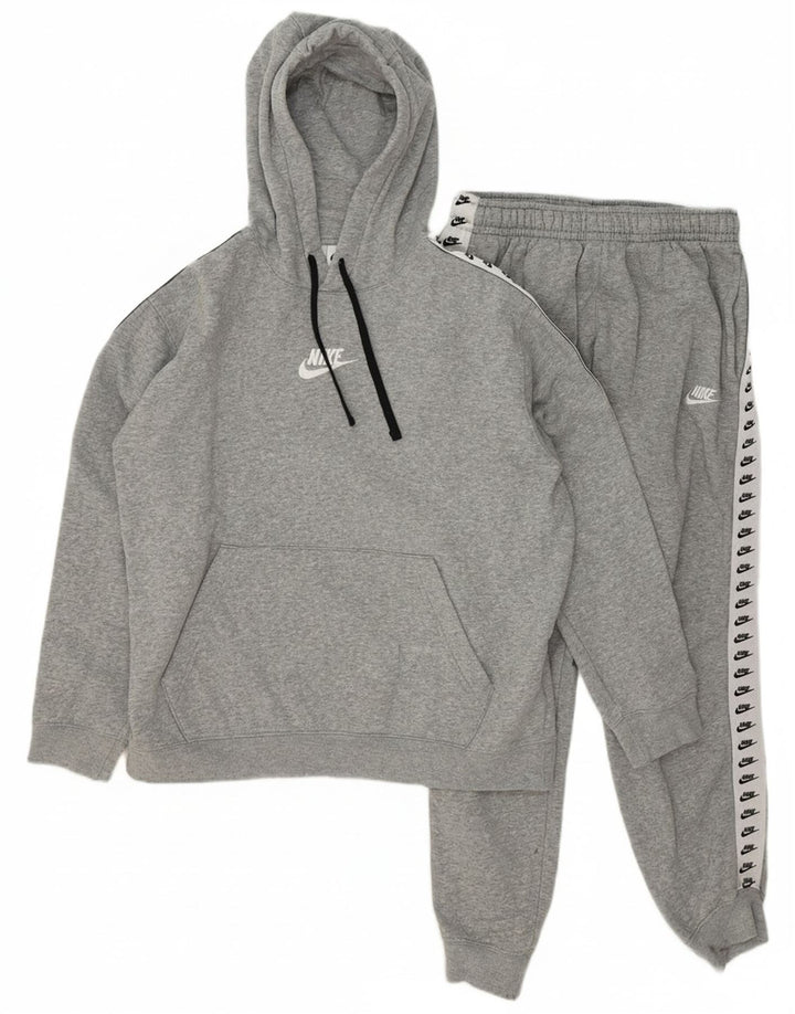 NIKE Mens Oversized Graphic Full Tracksuit Small  Grey Cotton