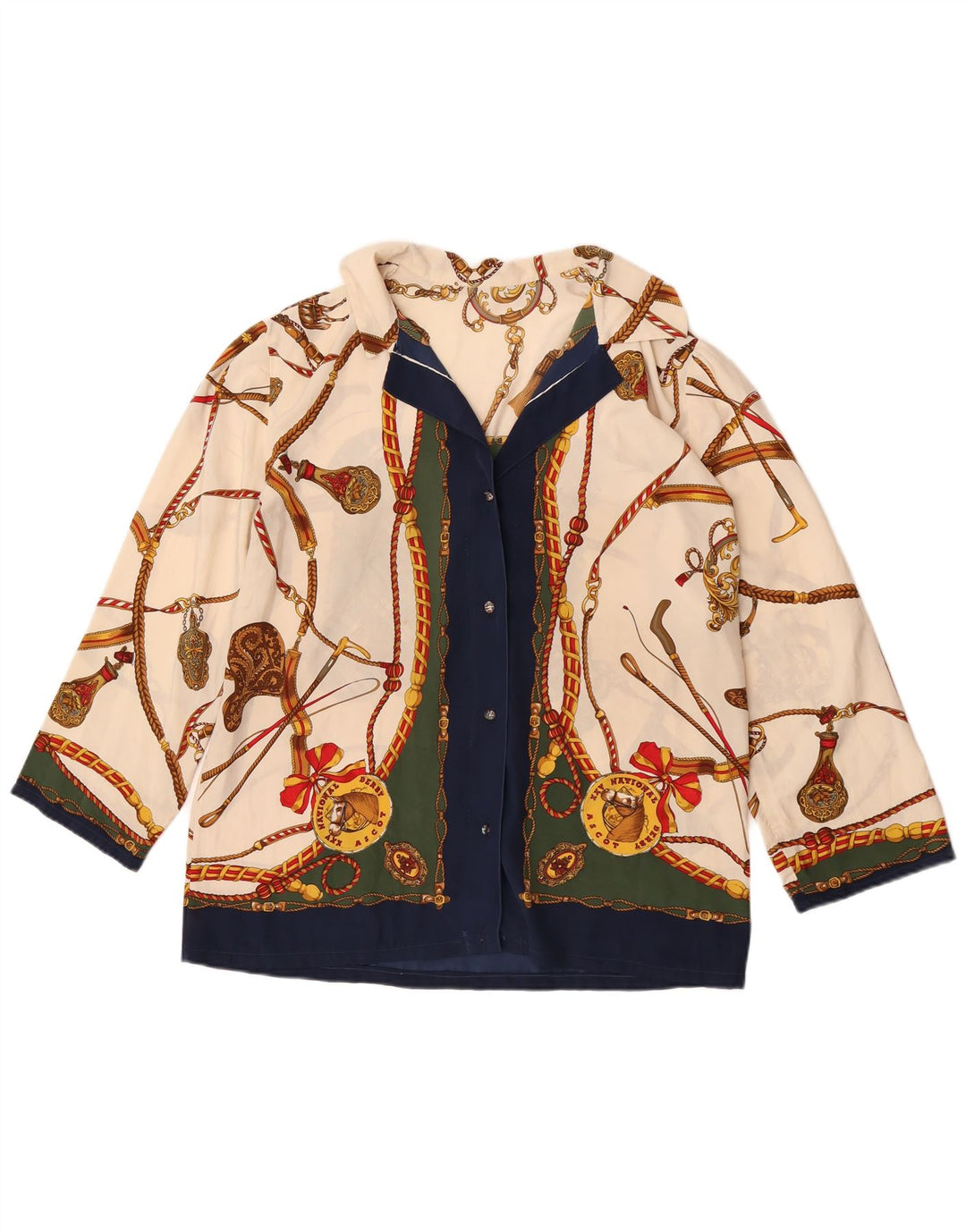 Vintage ženska jahaća košulja bluza UK 14 velika višebojna