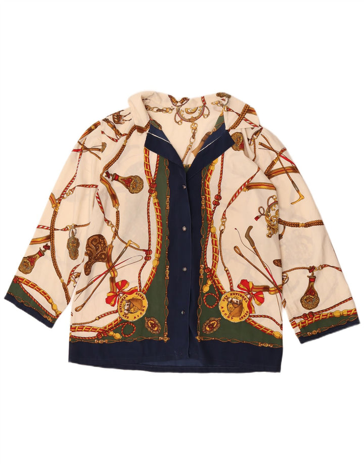 Vintage ženska jahaća košulja bluza UK 14 velika višebojna