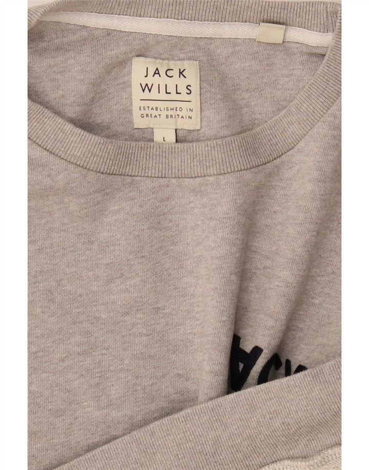 Veliki sivi muški džemper s grafičkim motivima Jack Wills