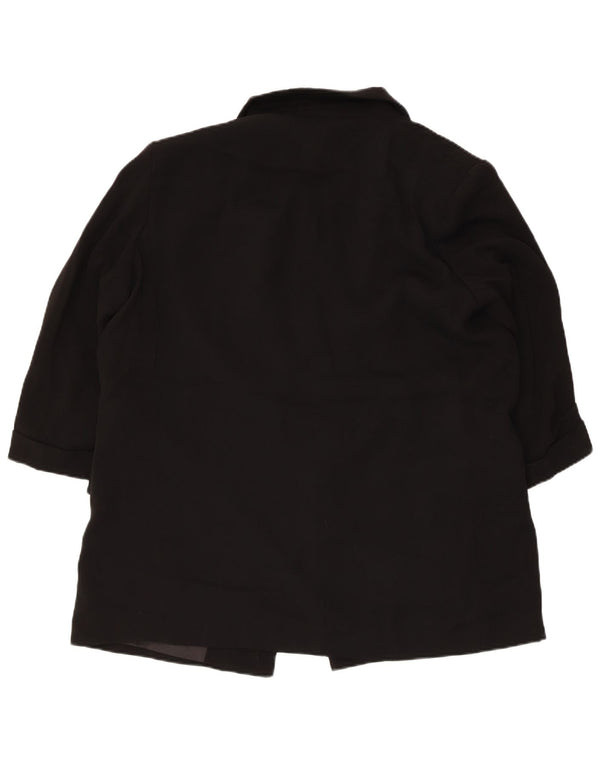 Zara ženska otvorena jakna s 3/4 rukavima UK 18 XL crni poliester