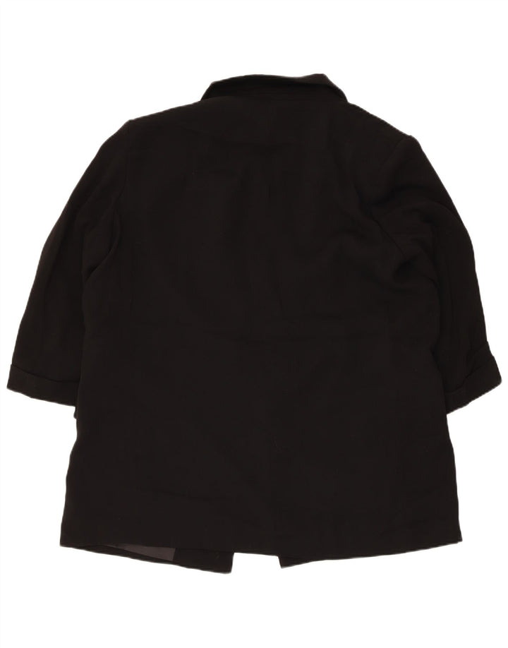 Zara ženska otvorena jakna s 3/4 rukavima UK 18 XL crni poliester