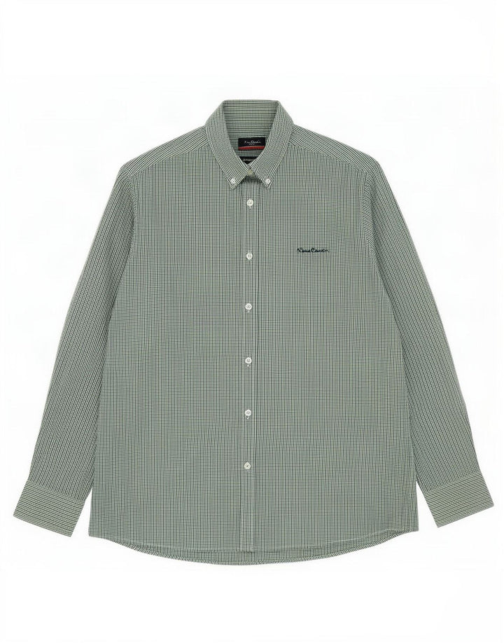 Pierre Cardin muška košulja standardnog kroja XL zeleni gingham poliester