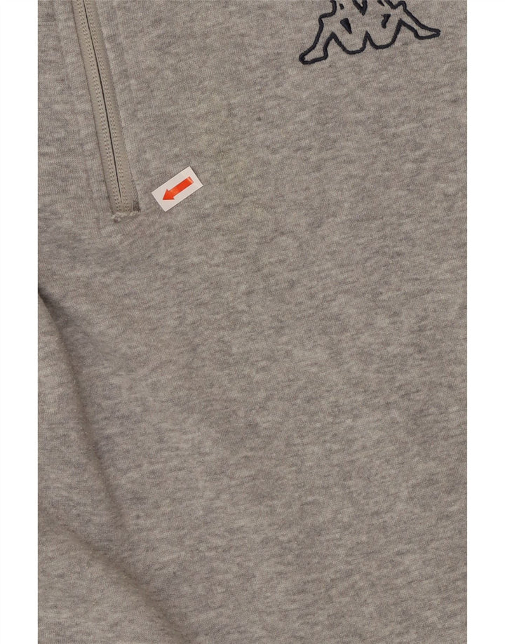 KAPPA muška majica s izrezom s patentnim zatvaračem XL sivi poliester u boji