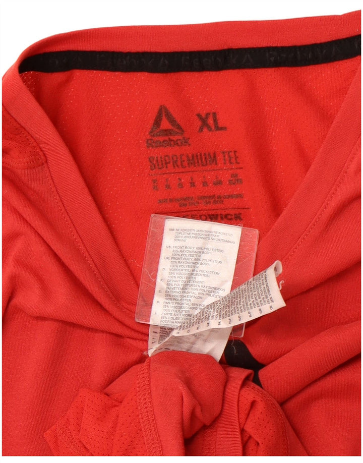 REEBOK Muška majica s grafičkim motivima XL, crvena poliesterska sportska majica