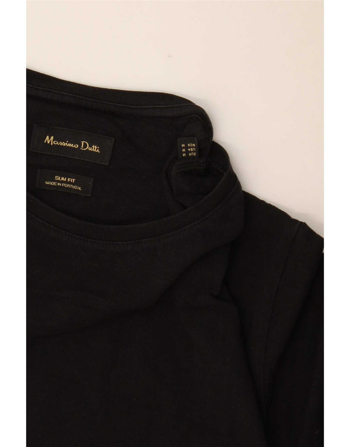 Massimo Dutti Muška uska majica kratkih rukava srednje crna