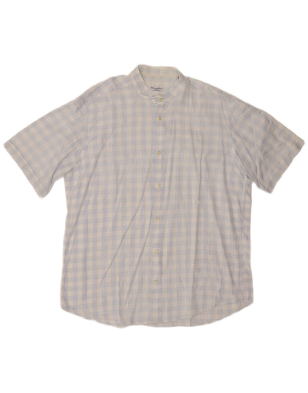 VINTAGE muška košulja kratkih rukava, veličina 18 45 2XL plavi karirani pamuk