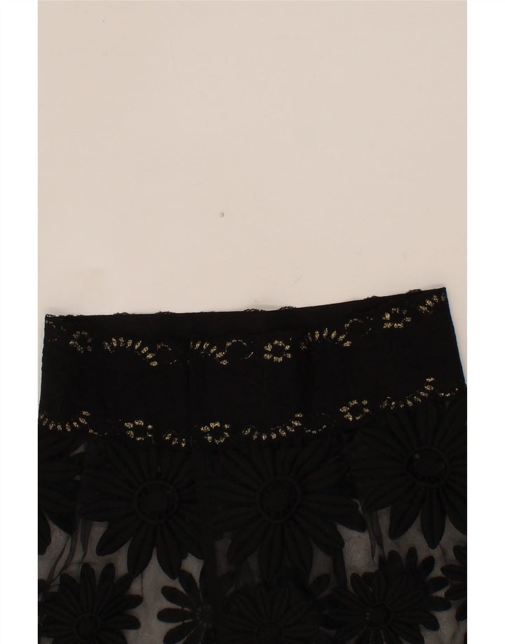 VINTAGE Womens Straight Skirt W28 Medium Black Floral Vintage Vintage and Second-Hand Vintage from Messina Hembry 