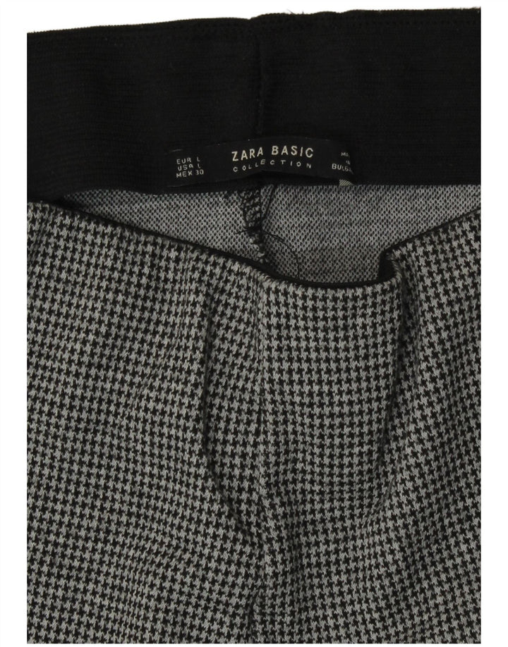 Zara ženske uske tajice UK 14 Large Grey Houndstooth