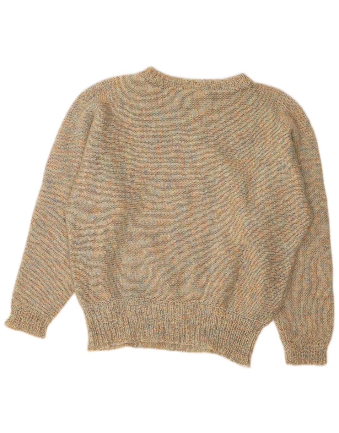 VINTAGE ženski džemper s veznim izrezom UK 14 Velikih raznobojnih fleka