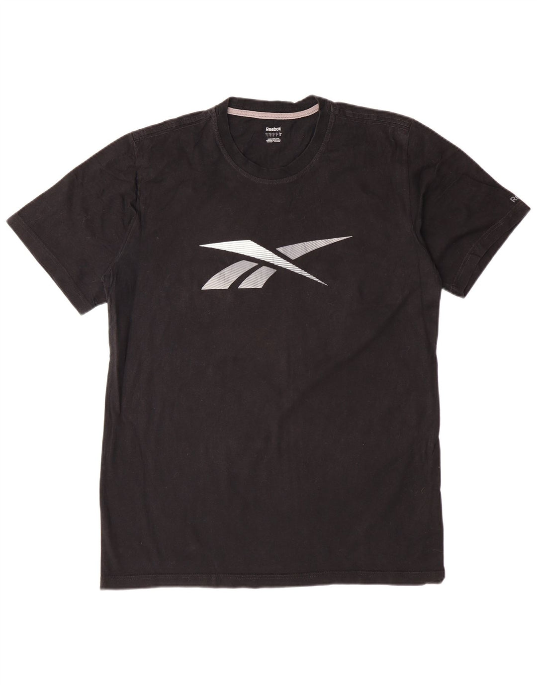 REEBOK Mens Graphic T-Shirt Top Large Black Cotton