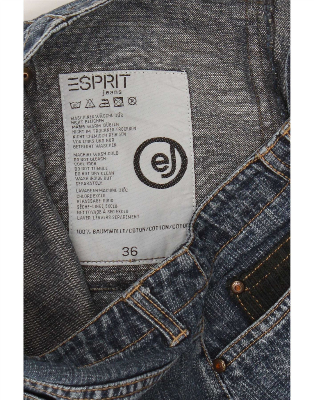 Esprit ženska mini traper suknja EU 36 mala W26 plavi pamuk
