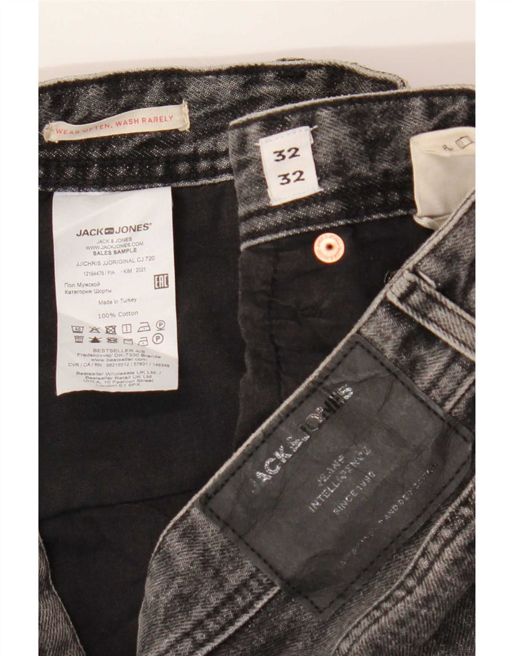 Jack & Jones muške ravne traperice W32 L32 sivi pamuk