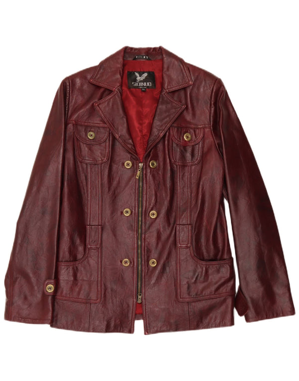 Vintage ženska kožna jakna UK 26 5XL Bordo