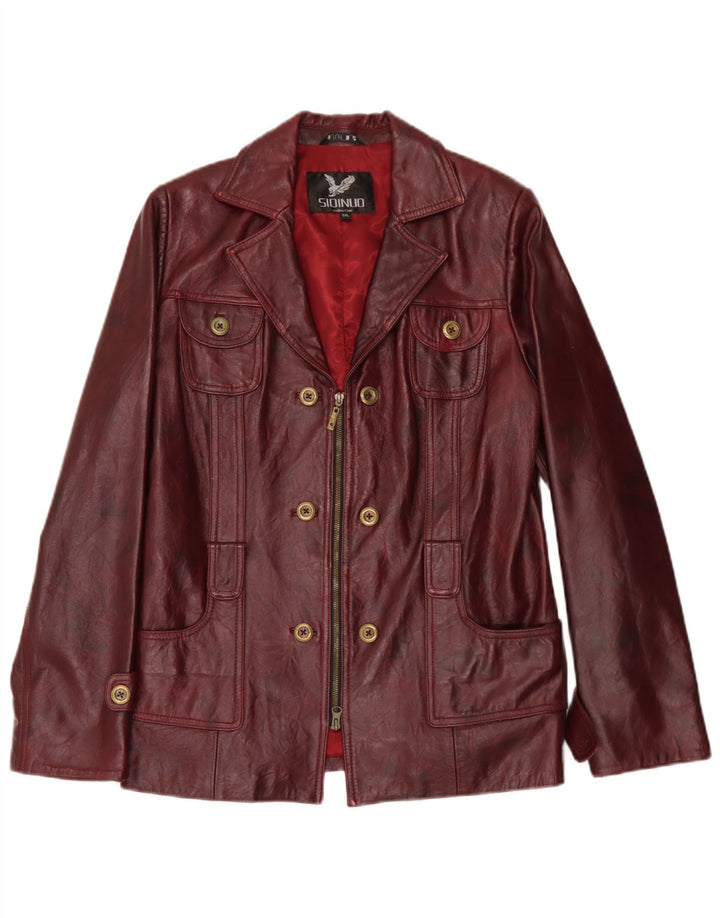 Vintage ženska kožna jakna UK 26 5XL Bordo