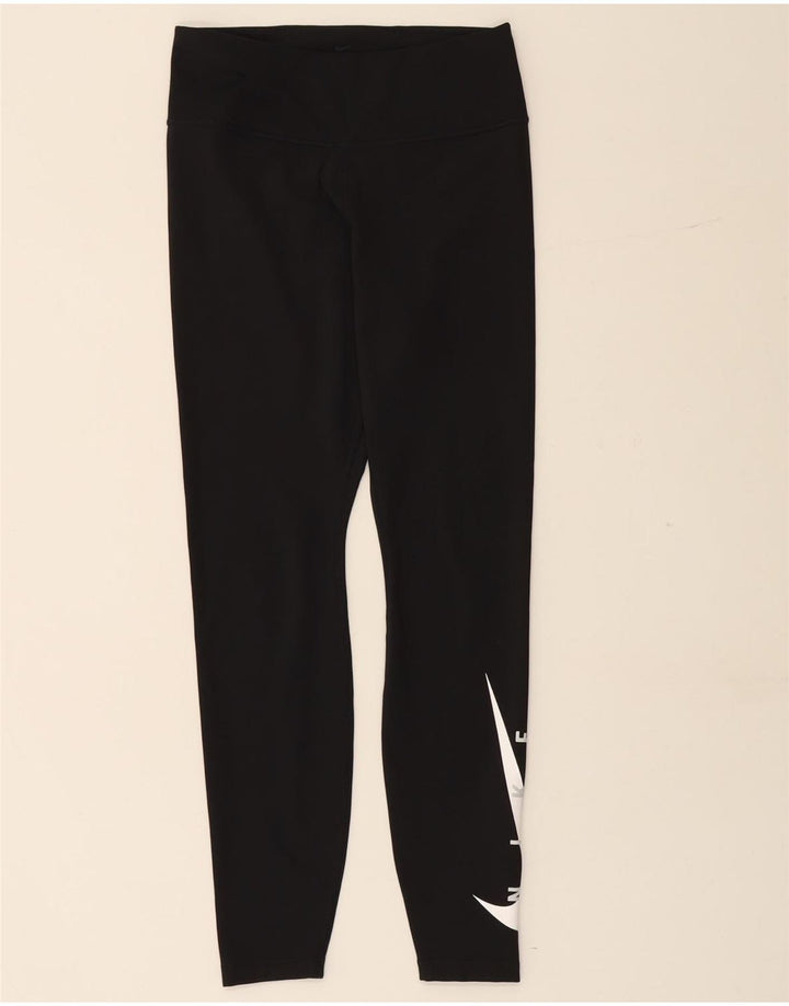 NIKE ženske Dri Fit grafičke tajice UK 12 srednje crne