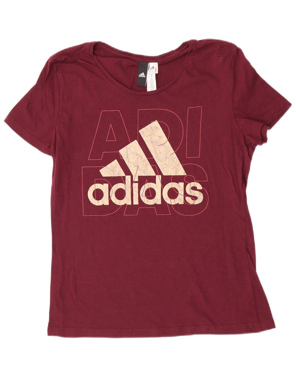 Adidas ženska majica kratkih rukava s grafičkim motivima UK 16/18 veliki bordo pamuk