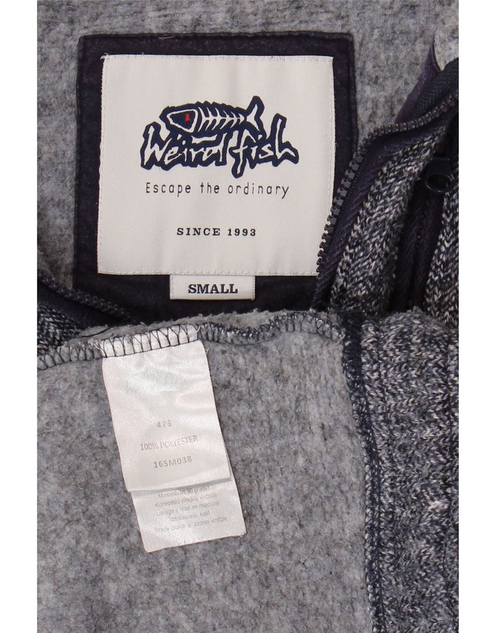 WEIRD FISH Muška majica s izrezom s patentnim zatvaračem Mala tamnoplava riblja kost